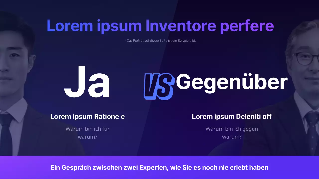 Einfache Beschreibung einer Rednerkonferenz mit lila Hintergrund
