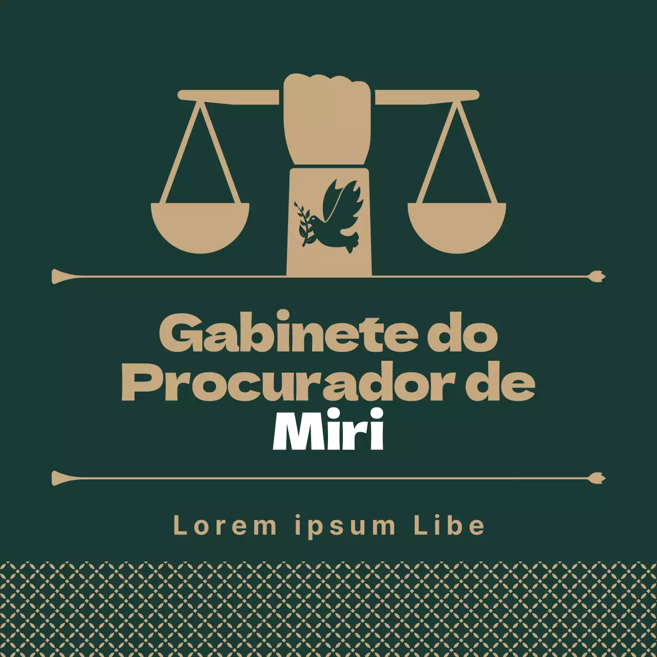 Promover um escritório de advogados moderno em caqui e dourado