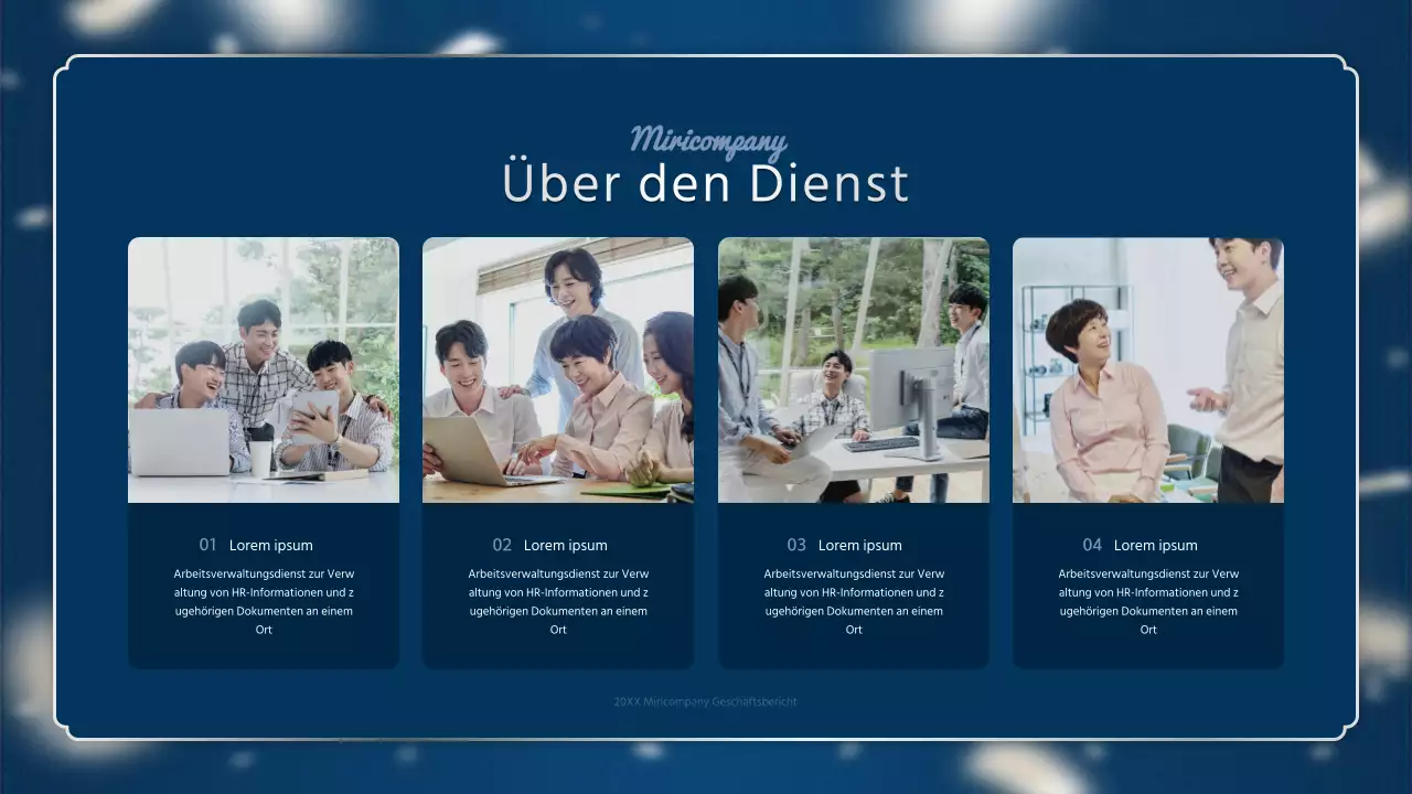 Ein luxuriöser Leistungsbericht zum Jahresende in Marineblau und Silber