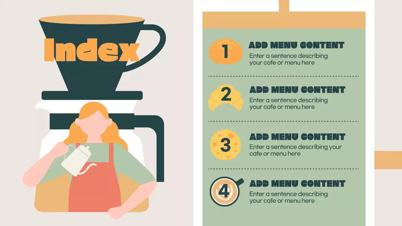 Promote your cafe with a pop of khaki and orange