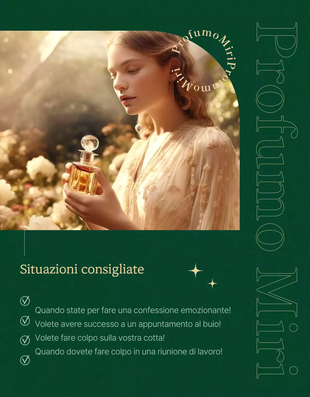 Promuovere una fragranza natalizia verde e lussuosa