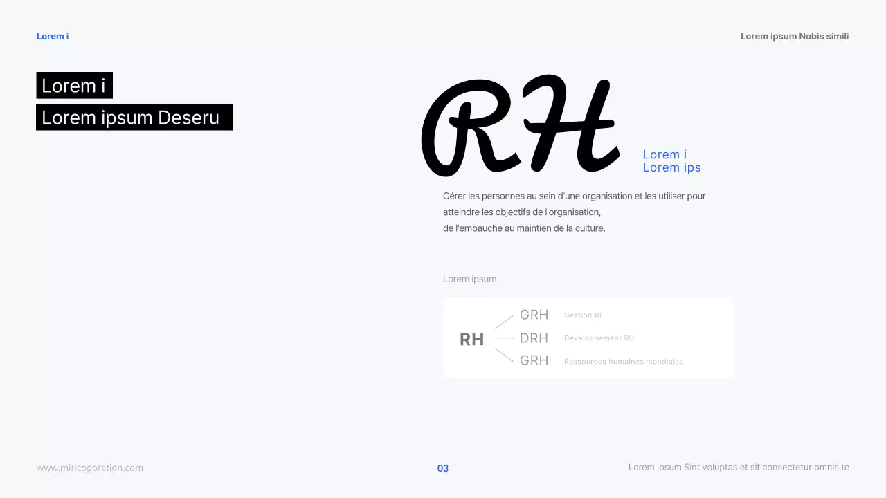 Supports de cours sur les carrières modernes en ressources humaines en bleu et noir