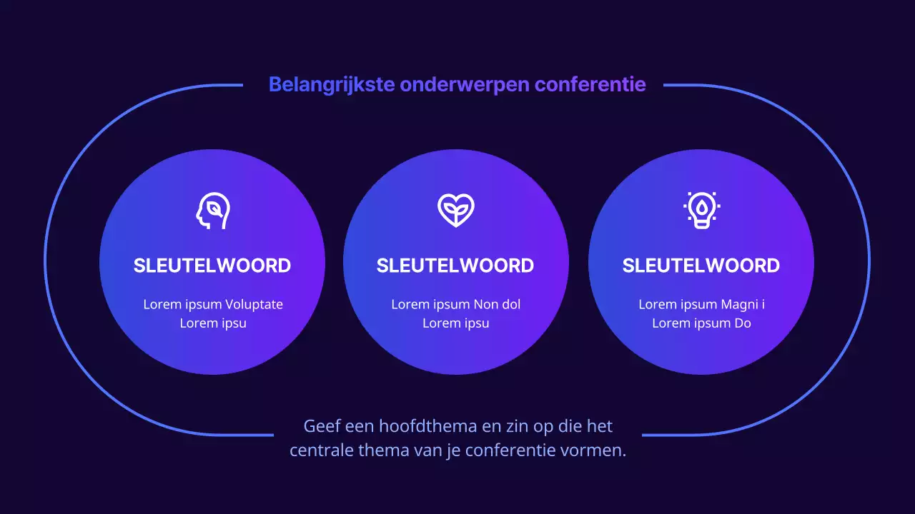 Eenvoudige beschrijving sprekersconferentie met paarse achtergrond