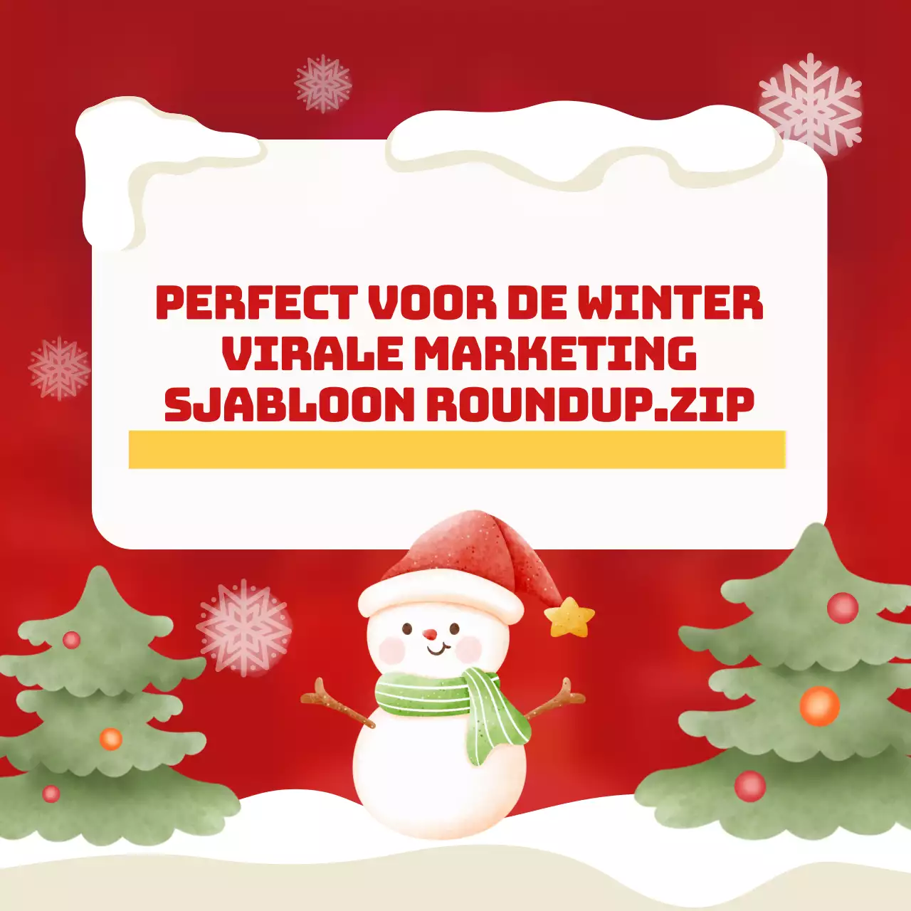 Rood en geel voor een gezellige winterstijl virale marketingadvertentie