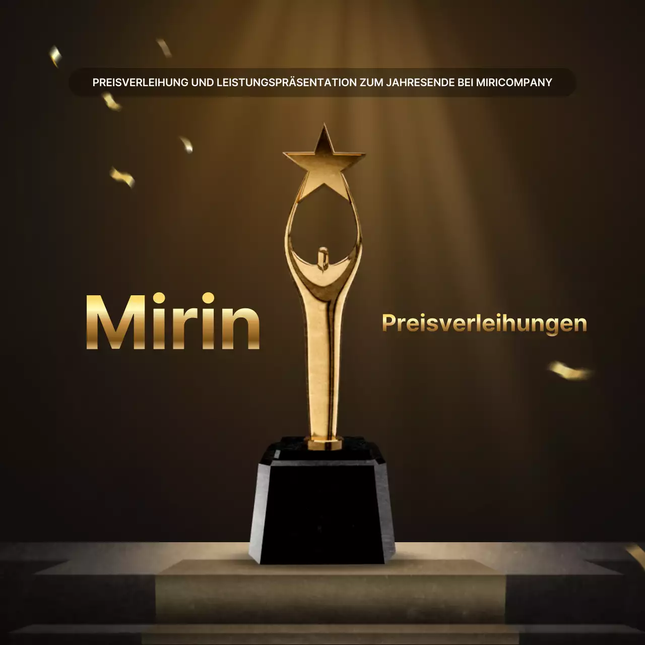 Präsentationen zu den Leistungen von Luxusgold und -braun und Berichte zu Jahresendveranstaltungen