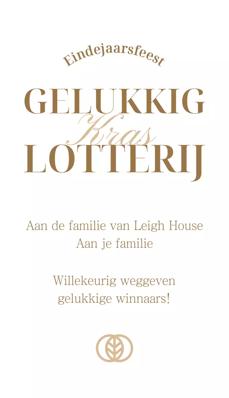 Loterij eindejaarsfeest met gouden accenten op zwarte achtergrond