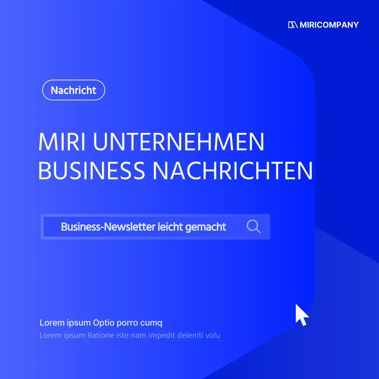 Ein einfacher blau-weißer Business-Newsletter