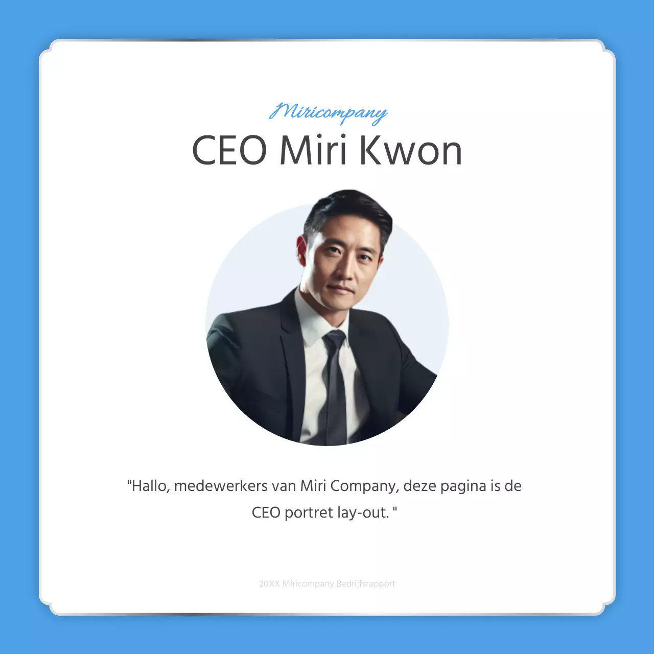 Een eenvoudige eindejaarsrapportage in lichtblauw en wit