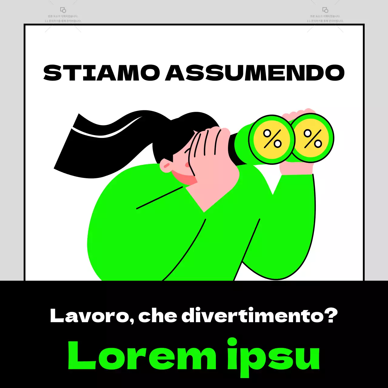 Annunci di reclutamento di team di tendenza con sfondi grigi