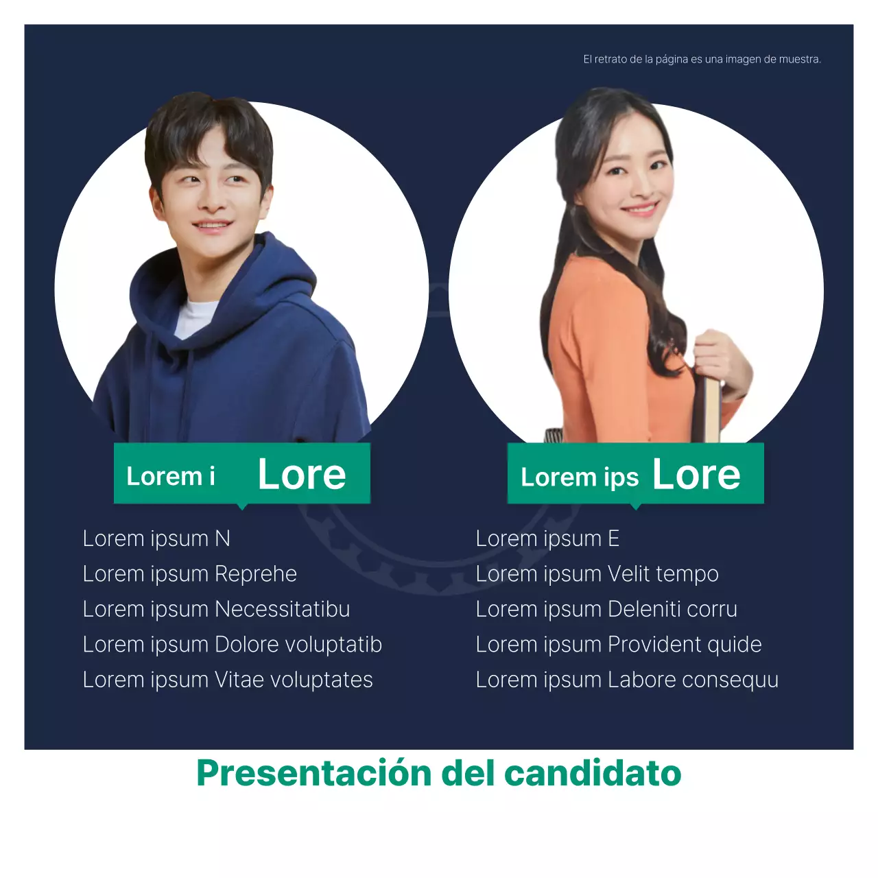 Un sencillo folleto de promesas electorales en azul marino y blanco