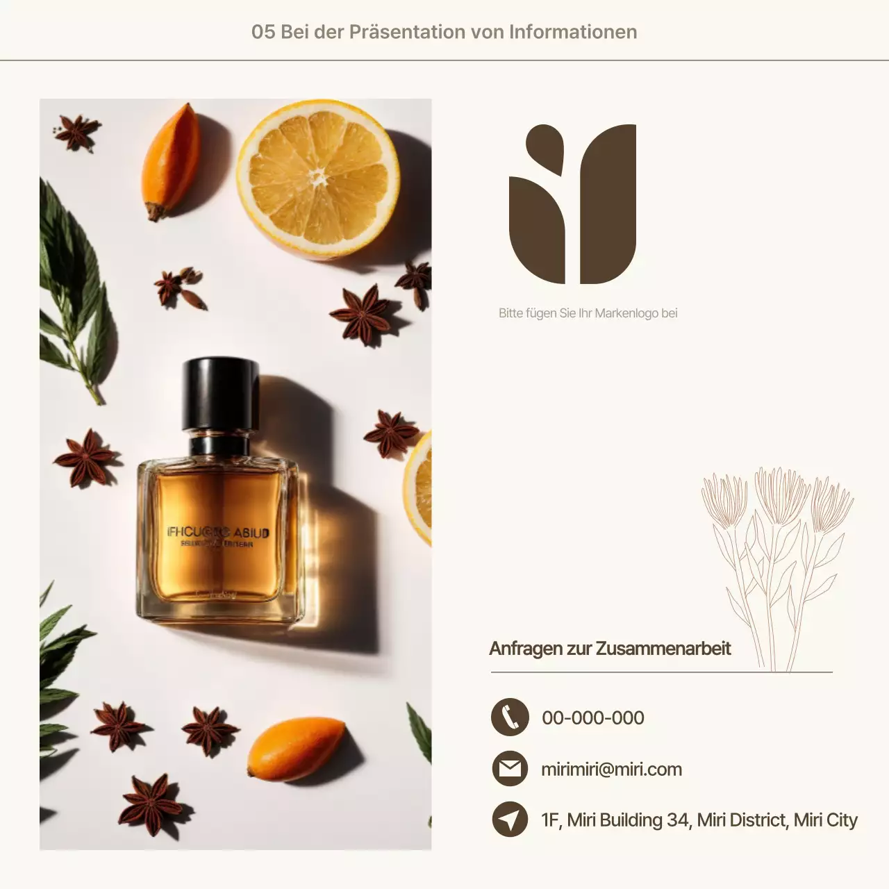 Ein beiger, minimalistischer, emotionaler Markenposten