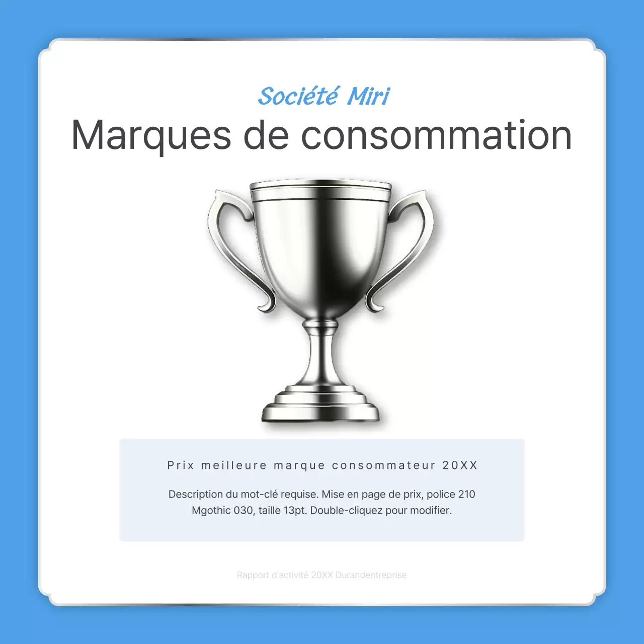 Un poste de déclaration de fin d'année simple en bleu clair et blanc