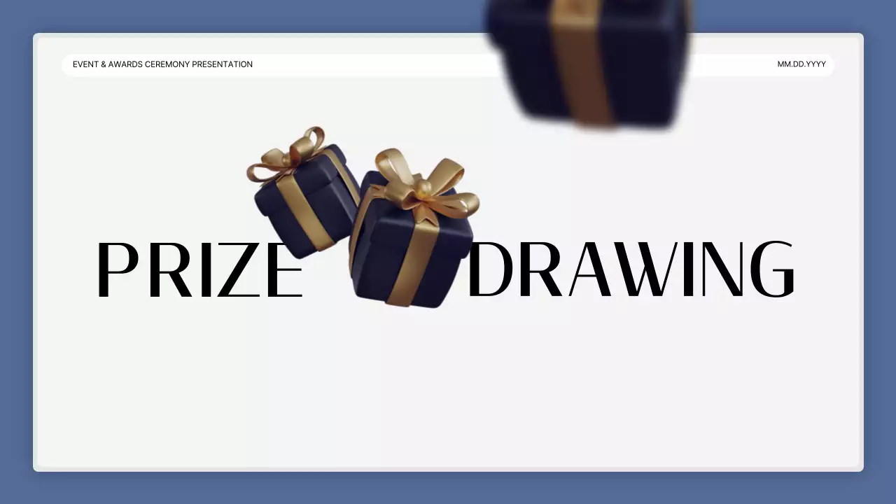 A simple blue-and-white performance presentation and end-of-year event report