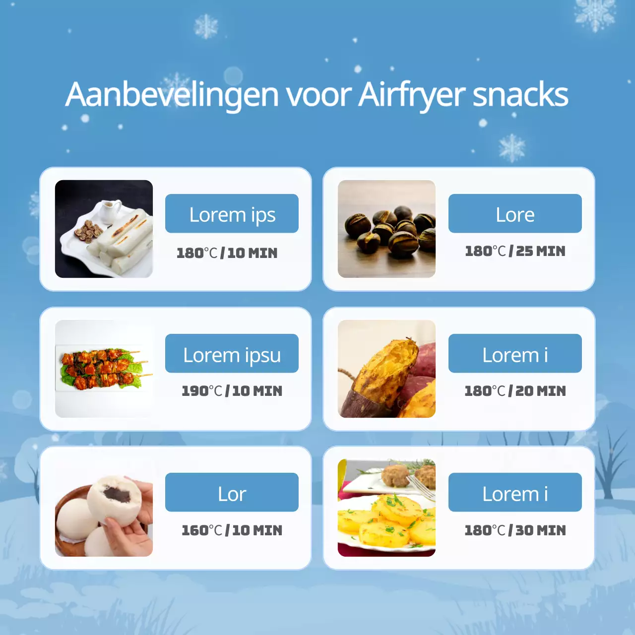 Een natuurlijke virale wintermarketingadvertentie in lichtblauw