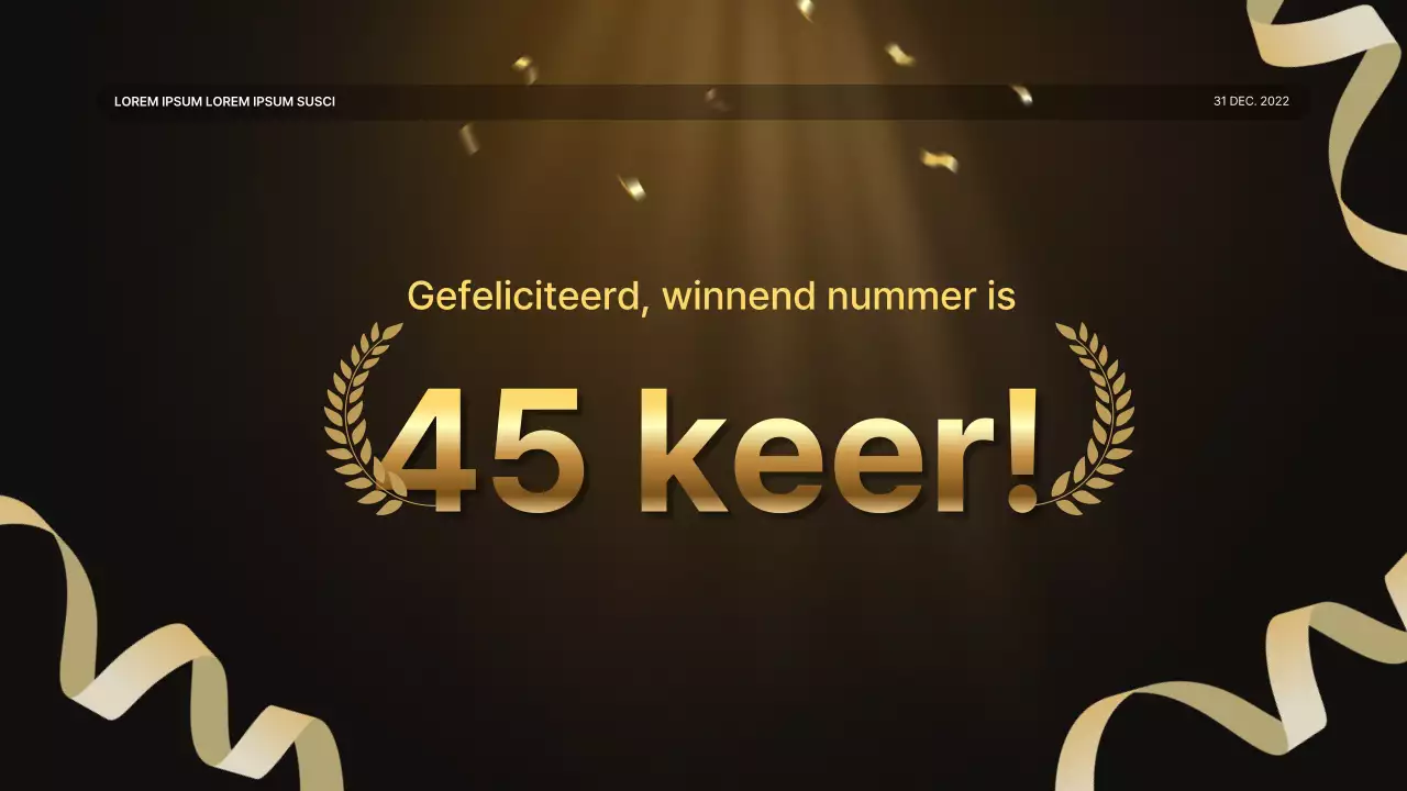 Een luxe gouden en bruine prestatiepresentatie en verslag van het eindejaarsevenement