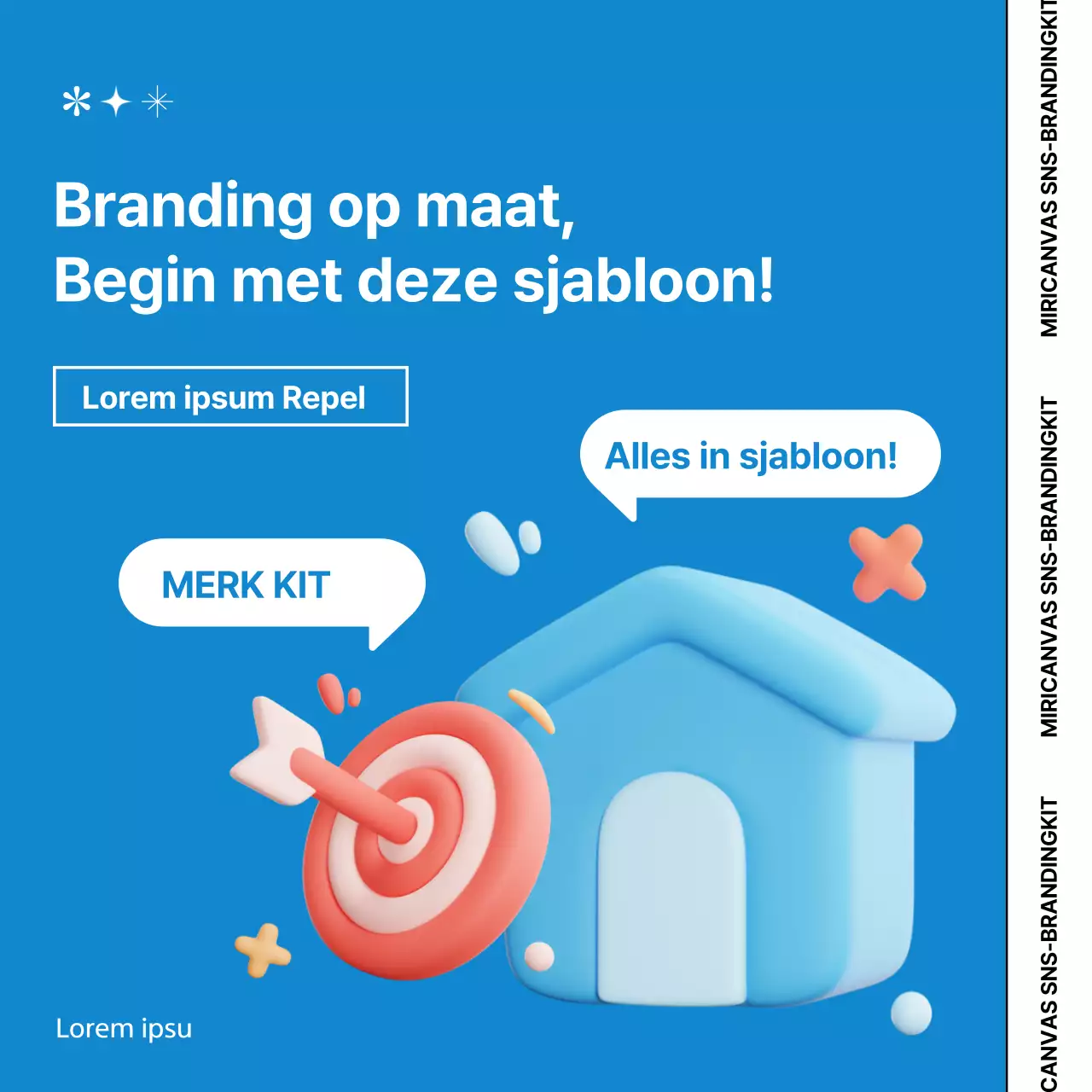 Promoot je zero-waste merk met leuke afbeeldingen op een blauwe achtergrond