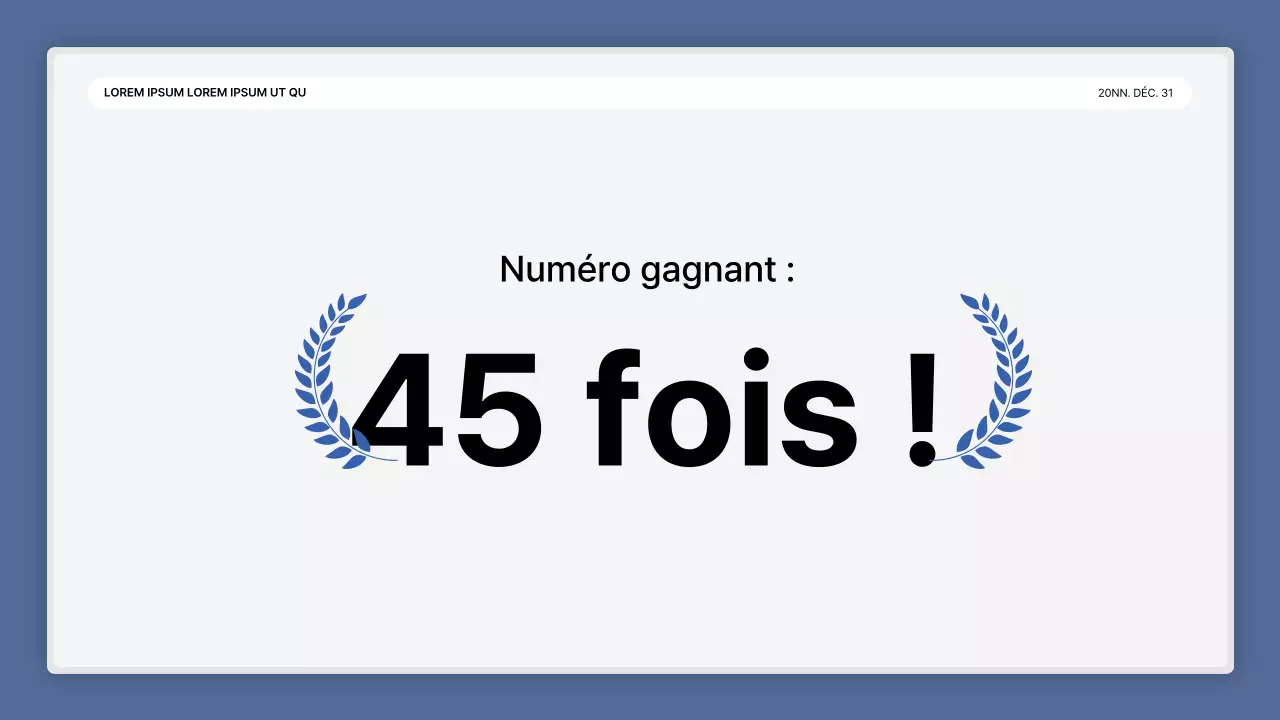 Une simple présentation de performance en bleu et blanc et un rapport sur l'événement de fin d'année