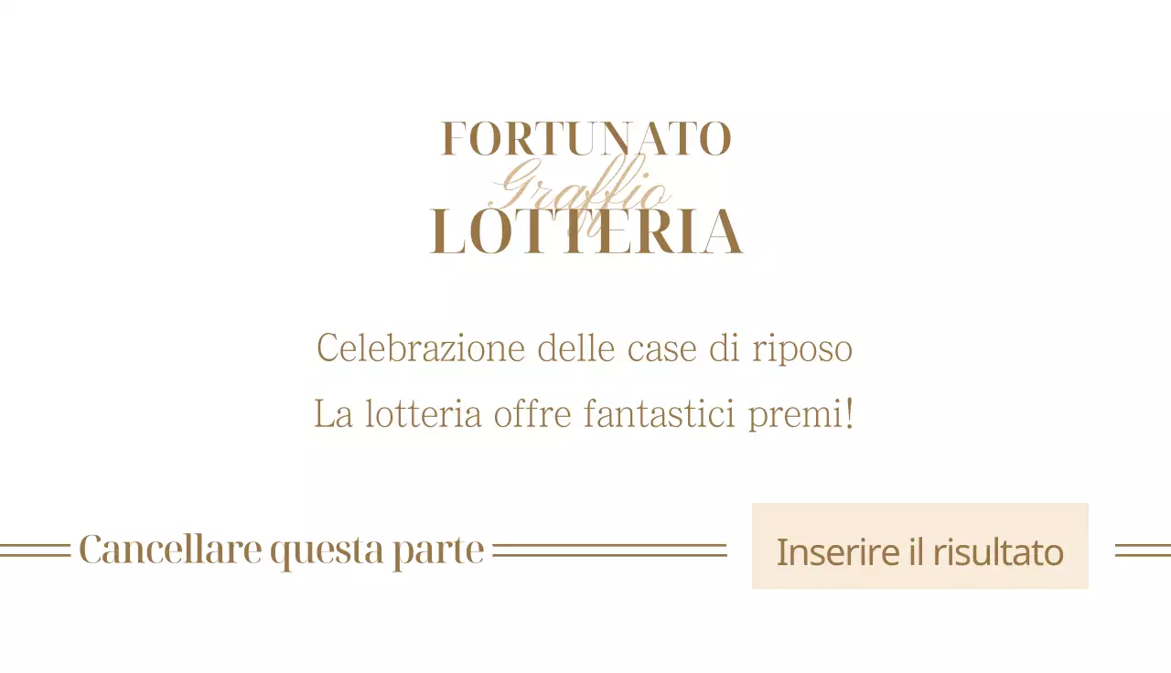 Lotteria per la festa di fine anno con accenti dorati su sfondo nero