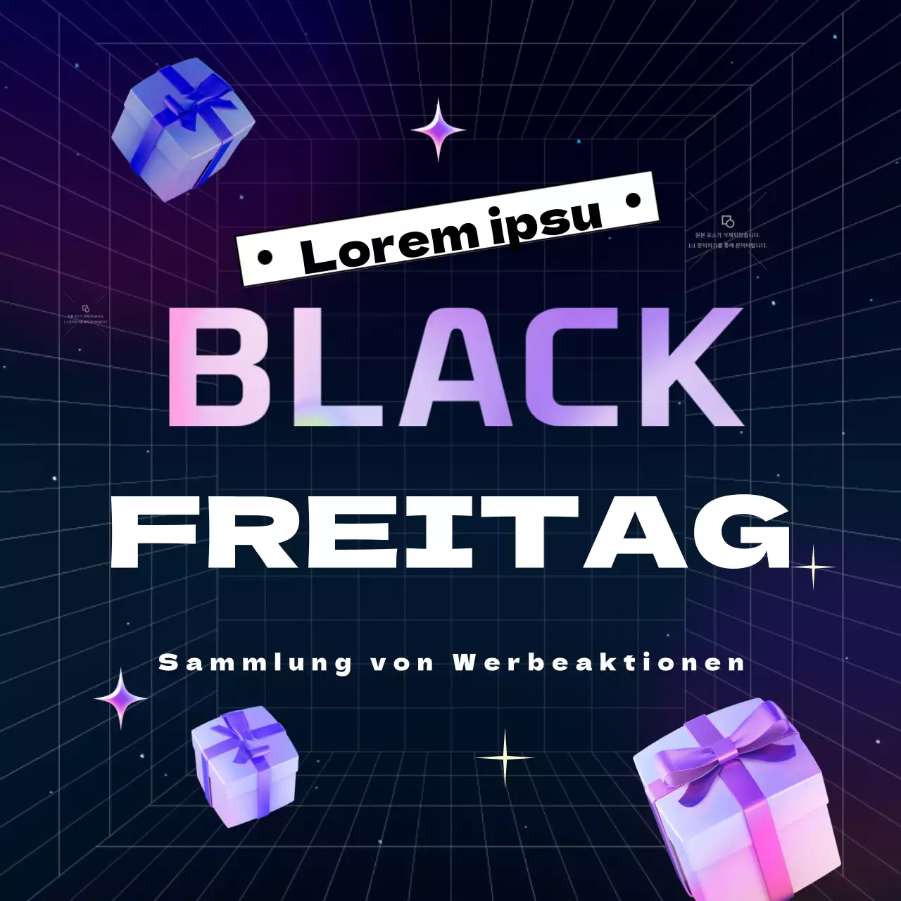 Werben Sie für Ihr Black Friday-Event im lila und neonfarbenen Cyberpunk-Stil