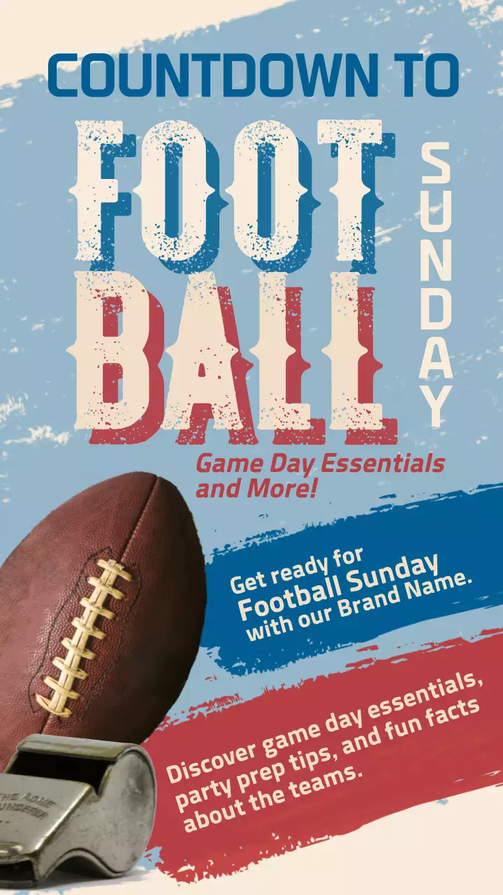 Blue Retro Football Promotion Instagram Post