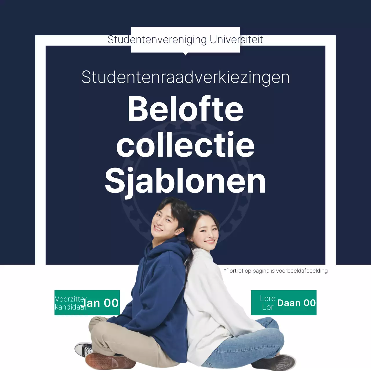 Een eenvoudig, marineblauw en wit verkiezingsbeloftenboekje