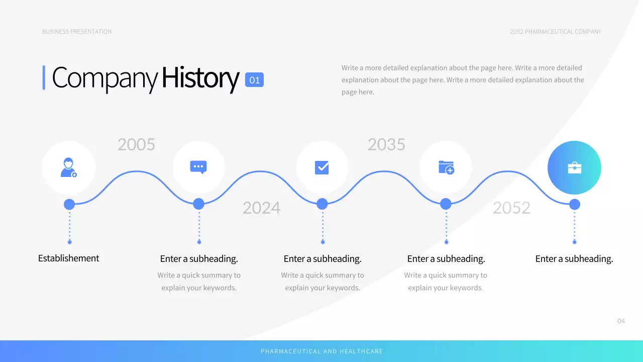 블루 모던 헬스케어 프리젠테이션