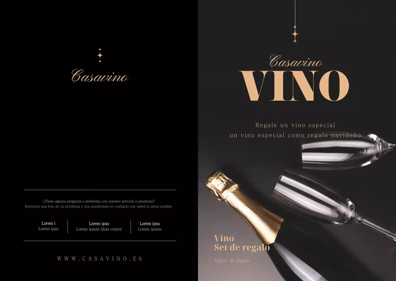 Presentamos nuestro sofisticado estuche de vino negro y dorado para restaurante