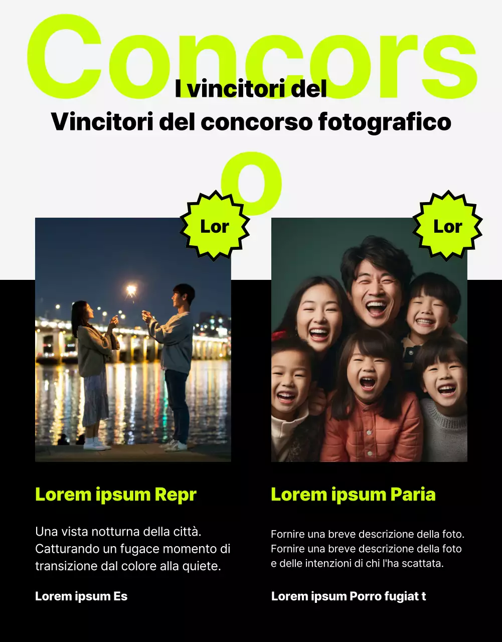 Una newsletter interna di tendenza con accenti verde lime