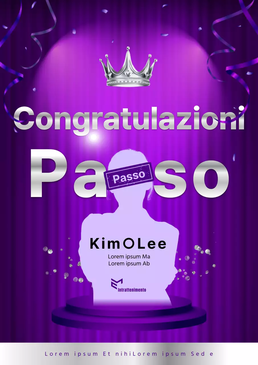 Un lussuoso annuncio viola e argento dei candidati selezionati