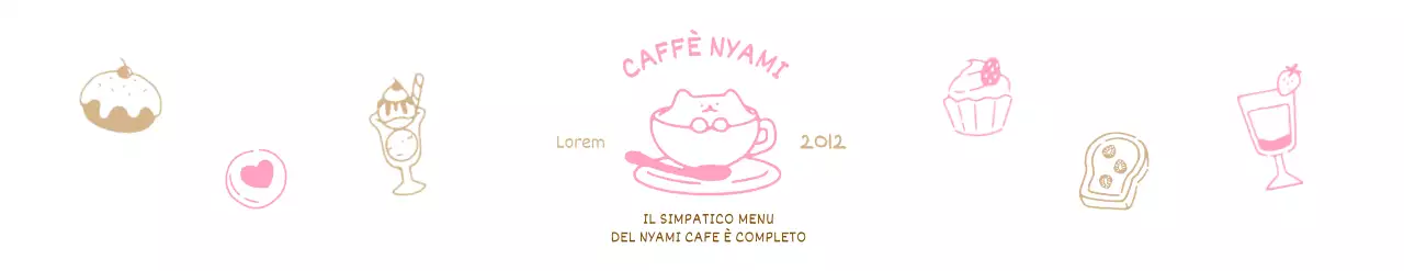 Raccolta di menu illustrati di caffè da dessert colorati e carini