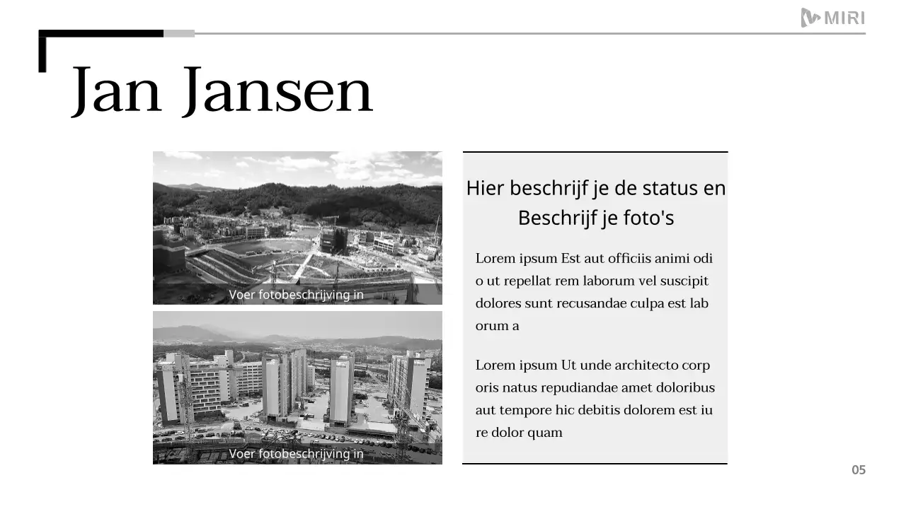 Een eenvoudig afdrukbaar rapport in zwart-wit