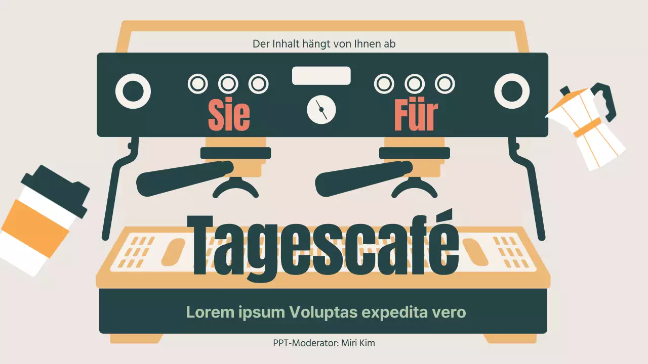 Werben Sie für Ihr Café mit einem Hauch von Khaki und Orange