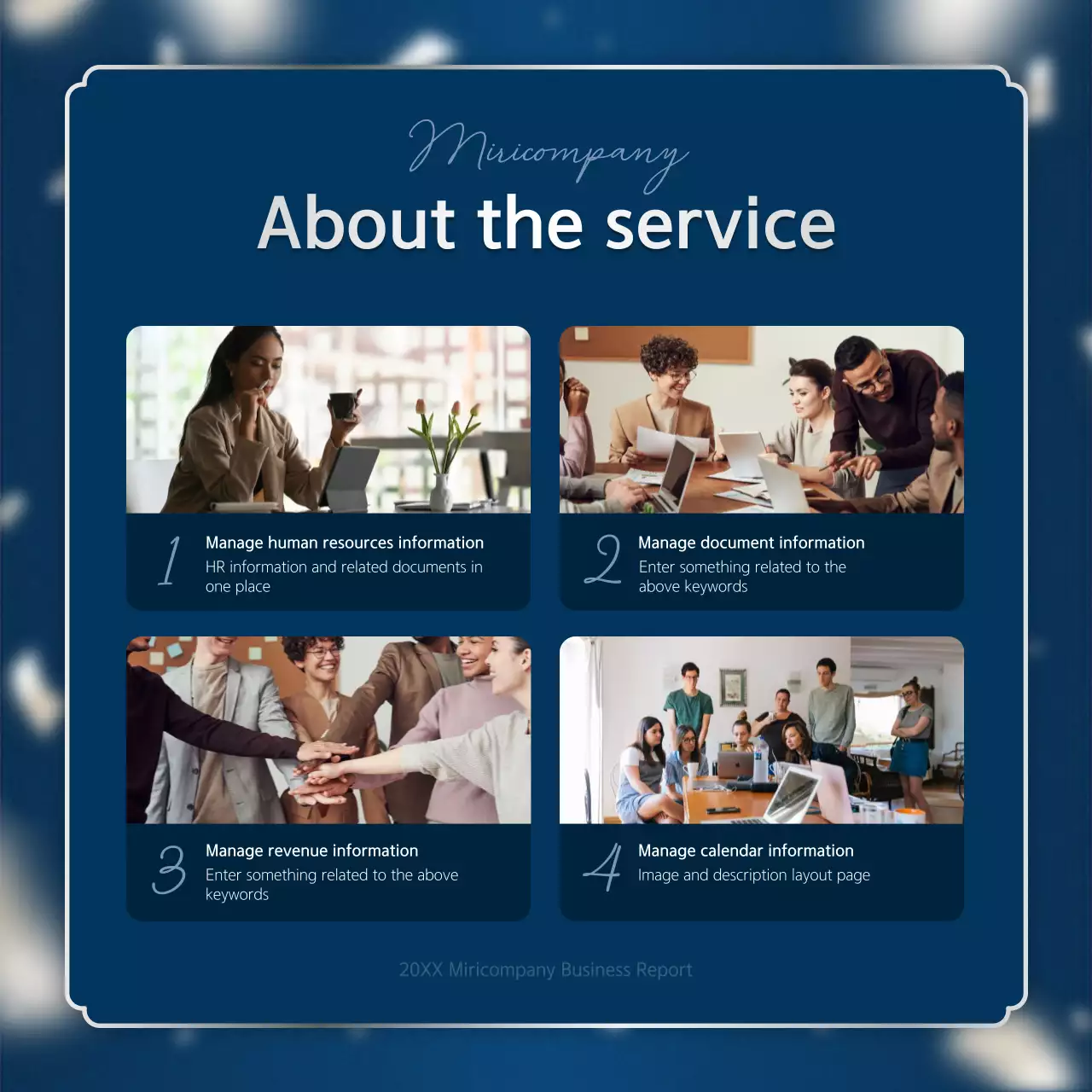 Blue Elegant Business Report Instagram Carousel