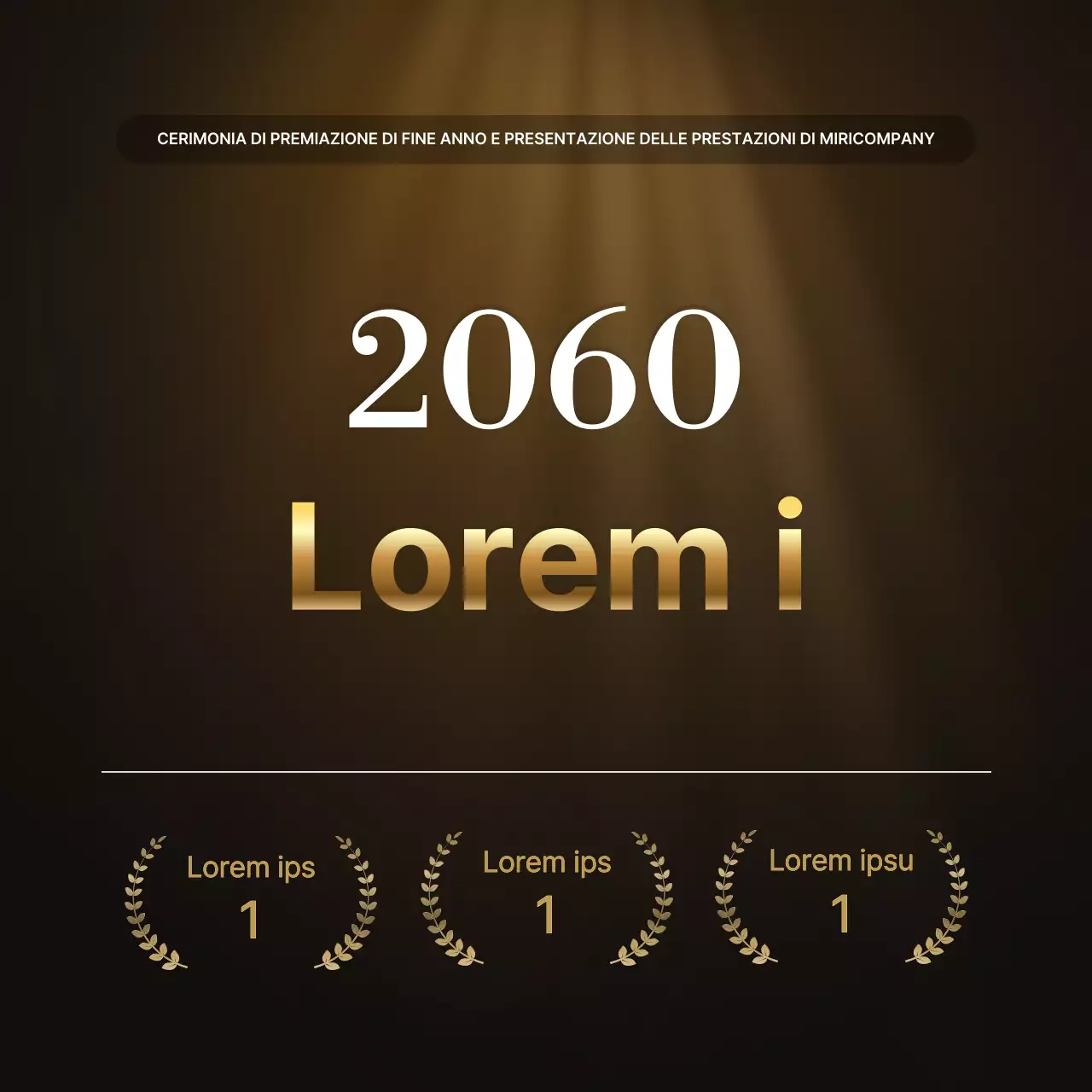 Presentazioni sulle performance dell'oro e del marrone di lusso e relazioni sugli eventi di fine anno