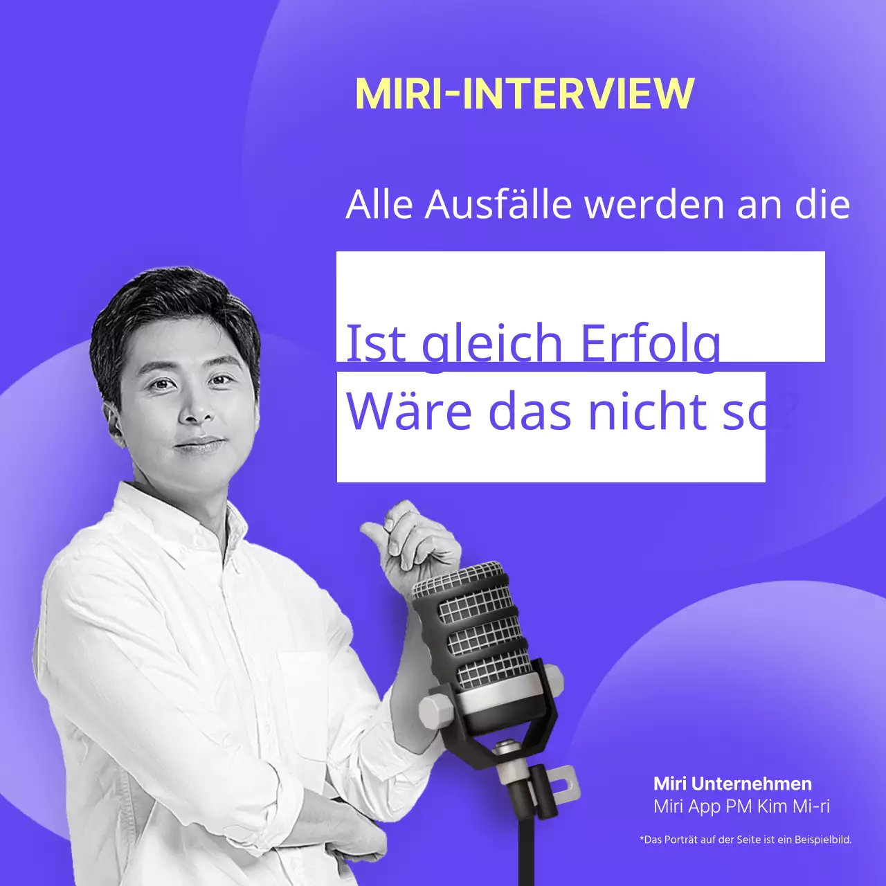 Förderung eines einfachen Interviews zur Unternehmenspersönlichkeit in Lila und Rosa
