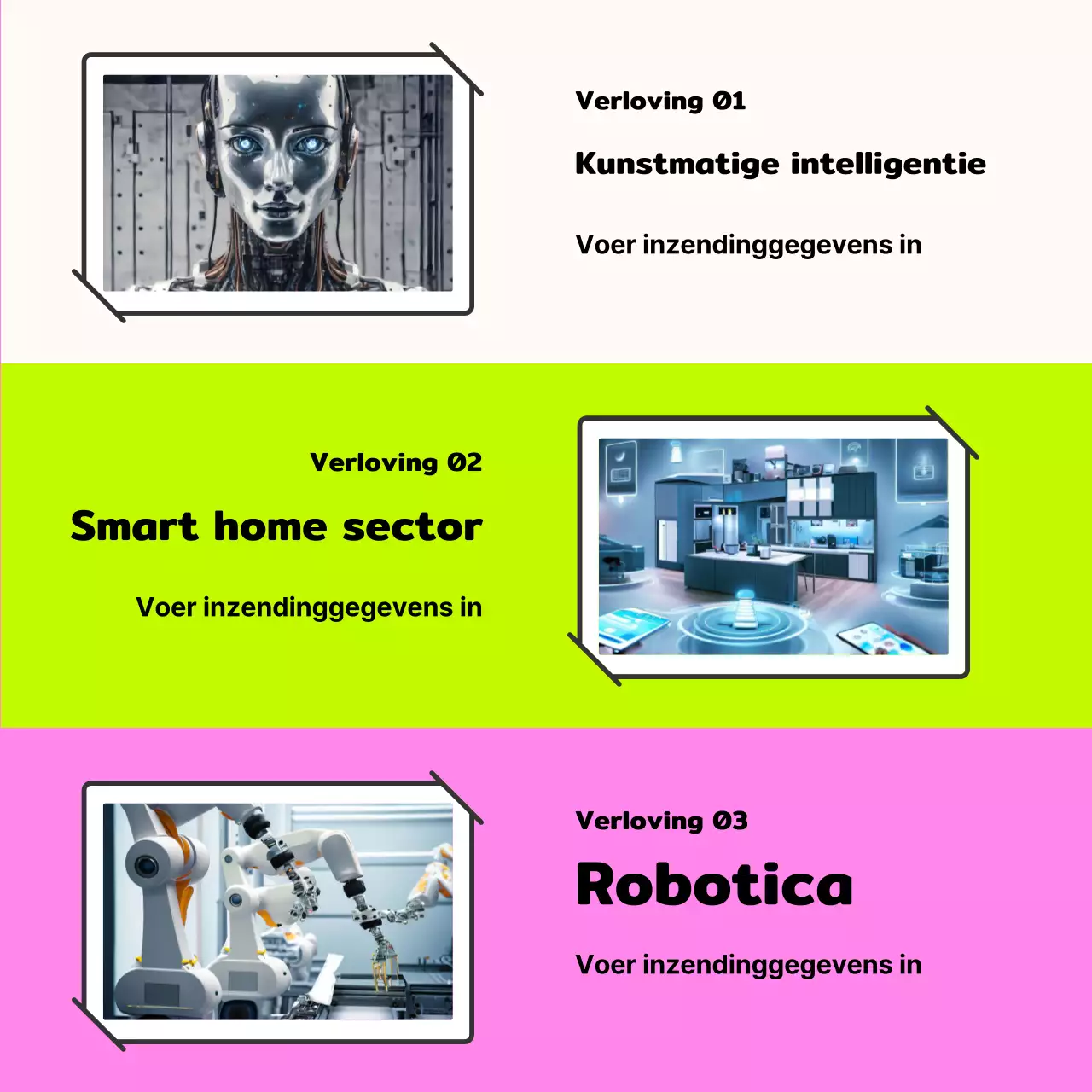 Promoot een interne ondernemingswedstrijd met een pop-art roze en neon look