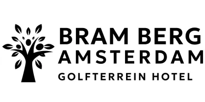 Het embleem van het golfhotelmerk met boomillustratie