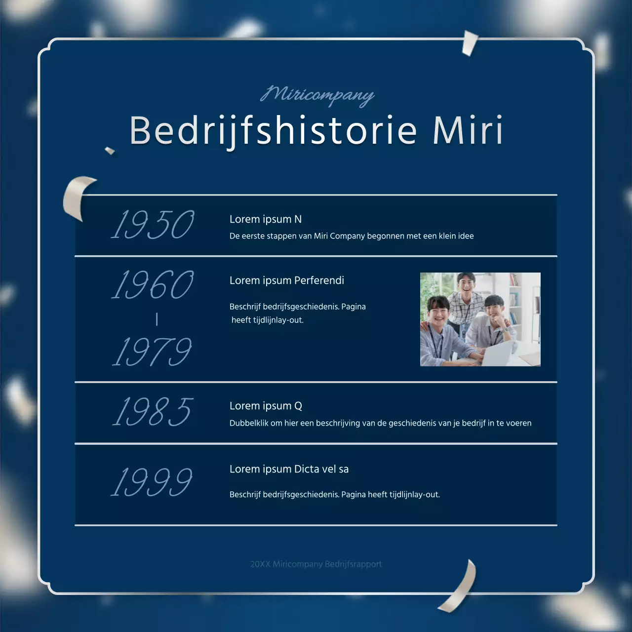 Een luxueuze eindrapportage in marineblauw en zilver