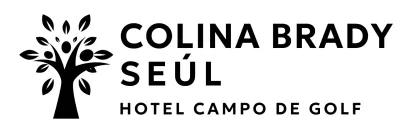 Logotipo de marca de hotel de golf con ilustración de árbol