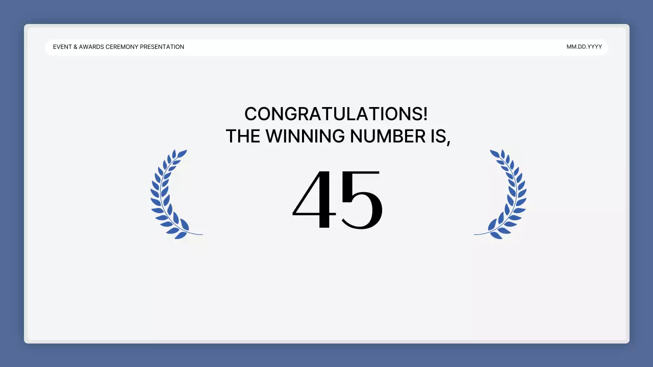 A simple blue-and-white performance presentation and end-of-year event report