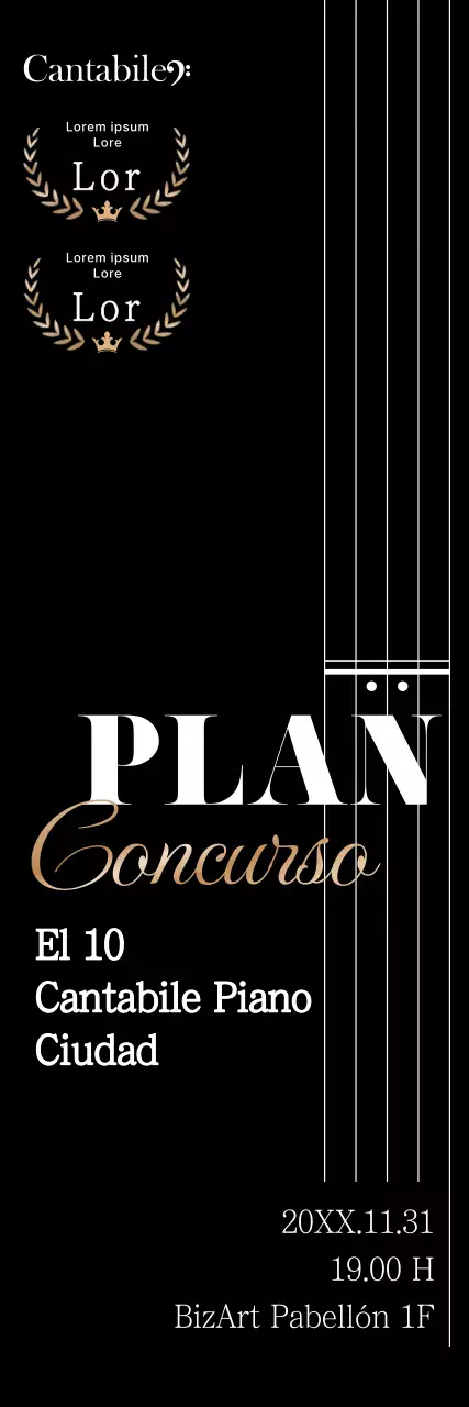 Promoción de un concurso para una escuela de piano de lujo en Blacktone.
