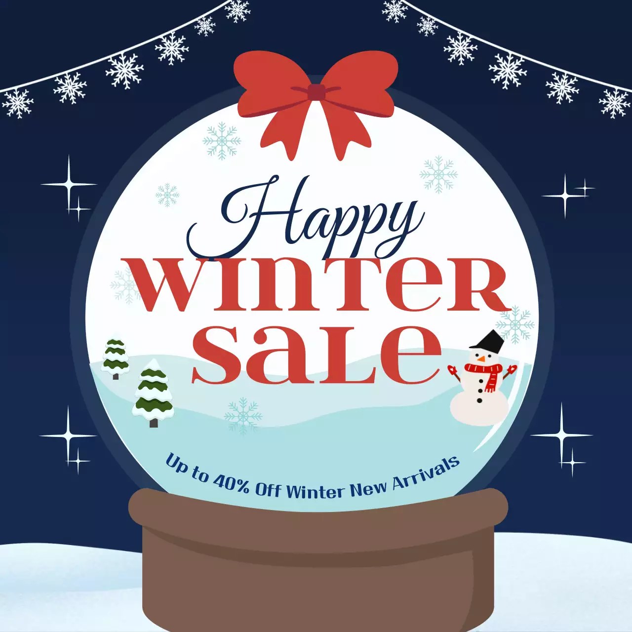 레드 클래식 겨울 프로모션 소셜 미디어 게시물