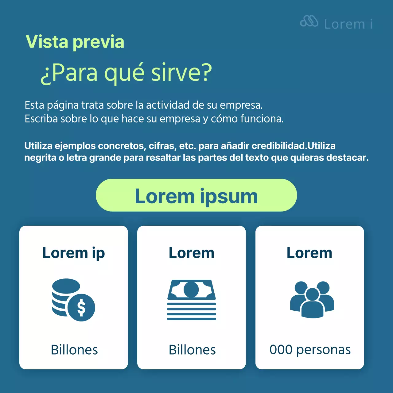 Promocione su empresa en colores fluorescente y azul marino.