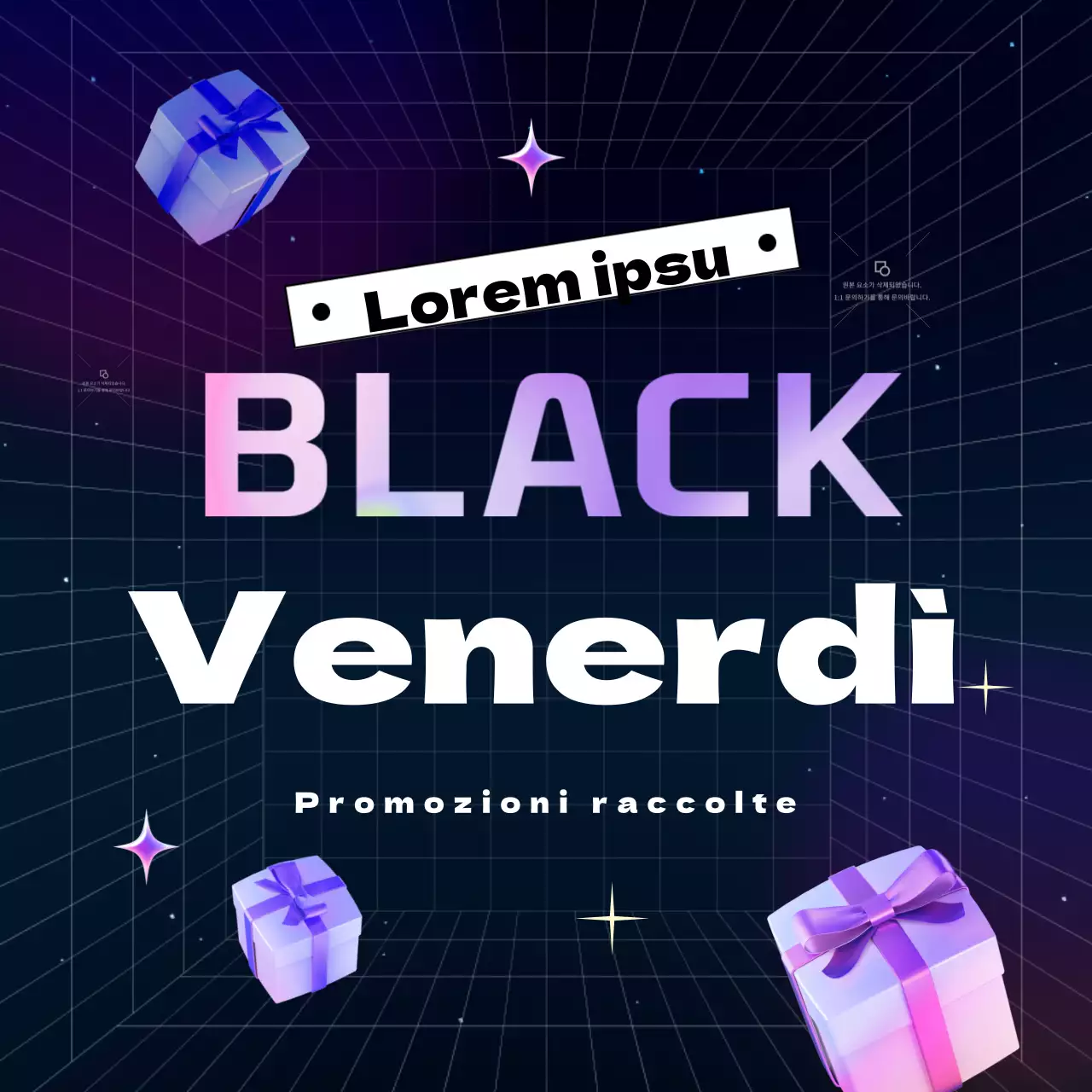 Promuovete il vostro evento del Black Friday in stile cyberpunk viola e al neon