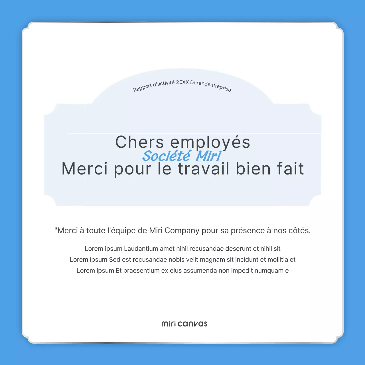 Un poste de déclaration de fin d'année simple en bleu clair et blanc