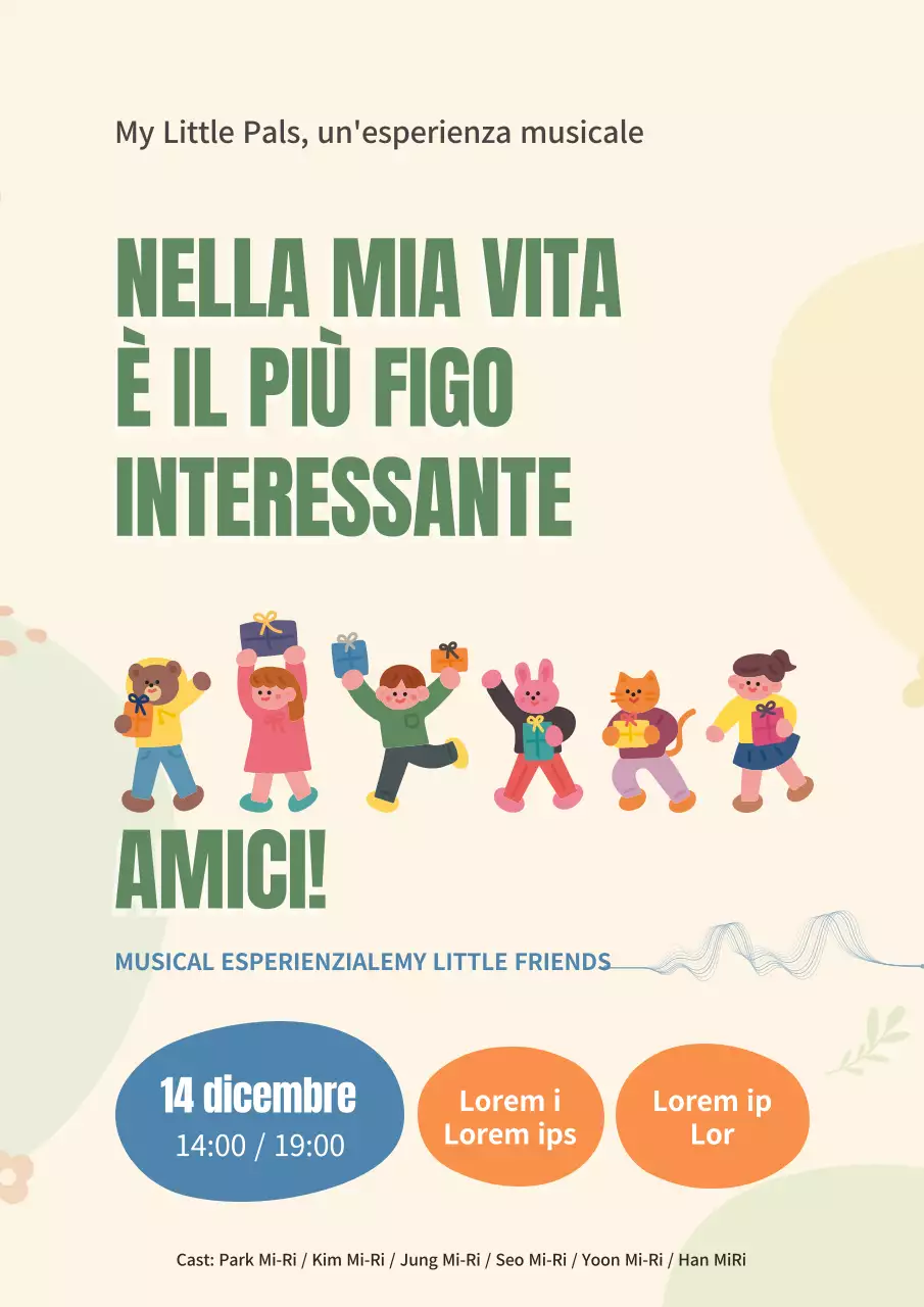 Promuovere un musical kitsch su sfondo giallo