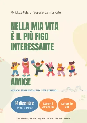 Promuovere un musical kitsch su sfondo giallo