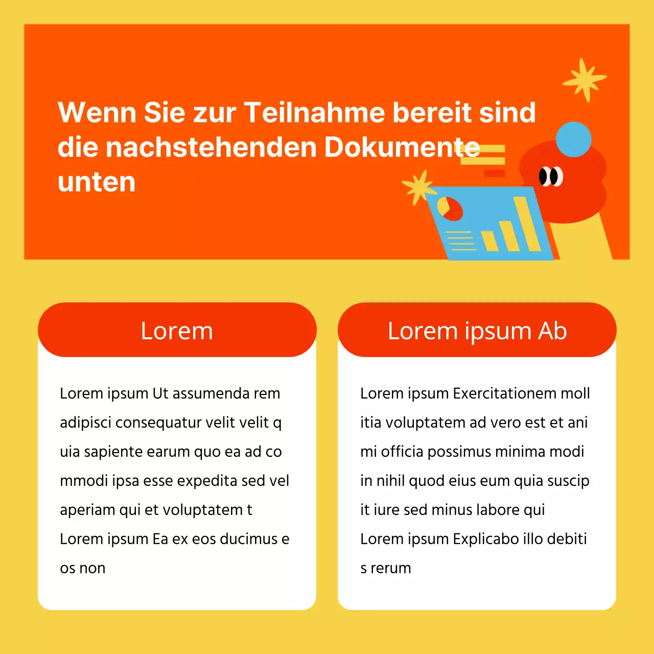 Kitschig-gelbe und rote Firmenanwerbung