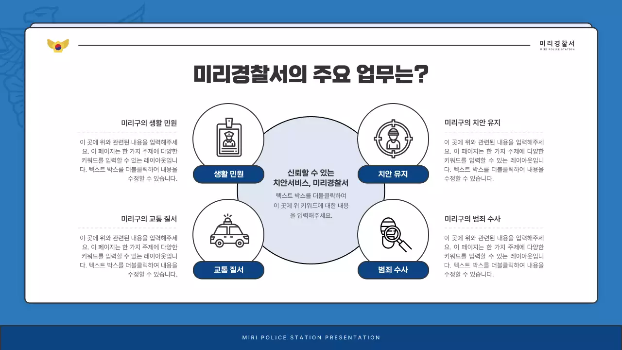 파랑과 남색의 기본 경찰서 소식지 게시글
