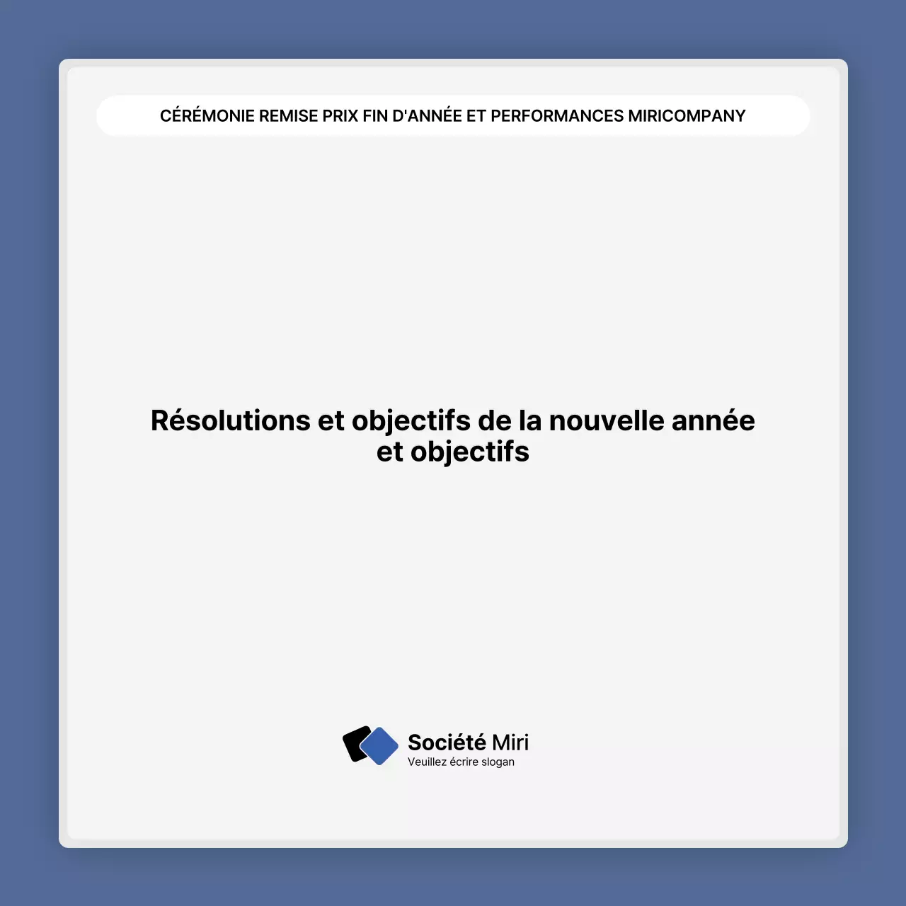 Une présentation simple des performances en bleu et blanc et un rapport sur les événements de fin d'année